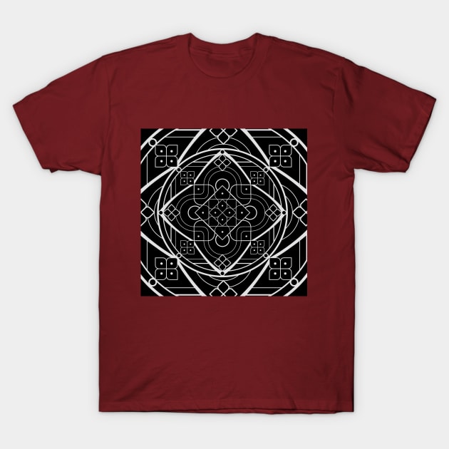 Black and white geometric T-Shirt by jen28